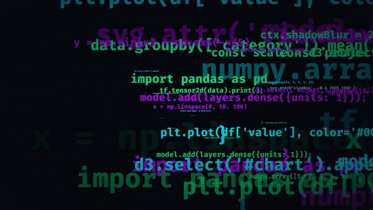 Abstract Background of Moving Computer Programming Code