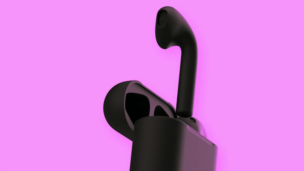 airpods de manzana negra en el caso