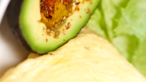avocado with spices and salad