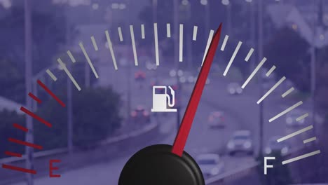 Animation-of-speedometer-over-street