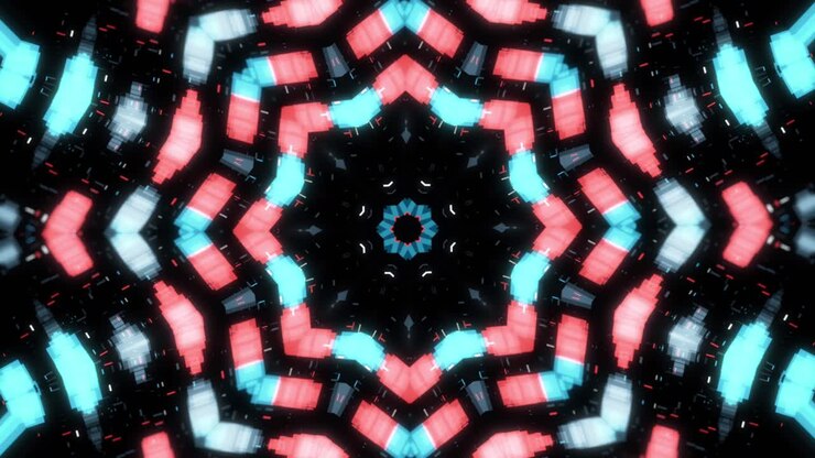 Abstract Glowing Kaleidoscope Pattern