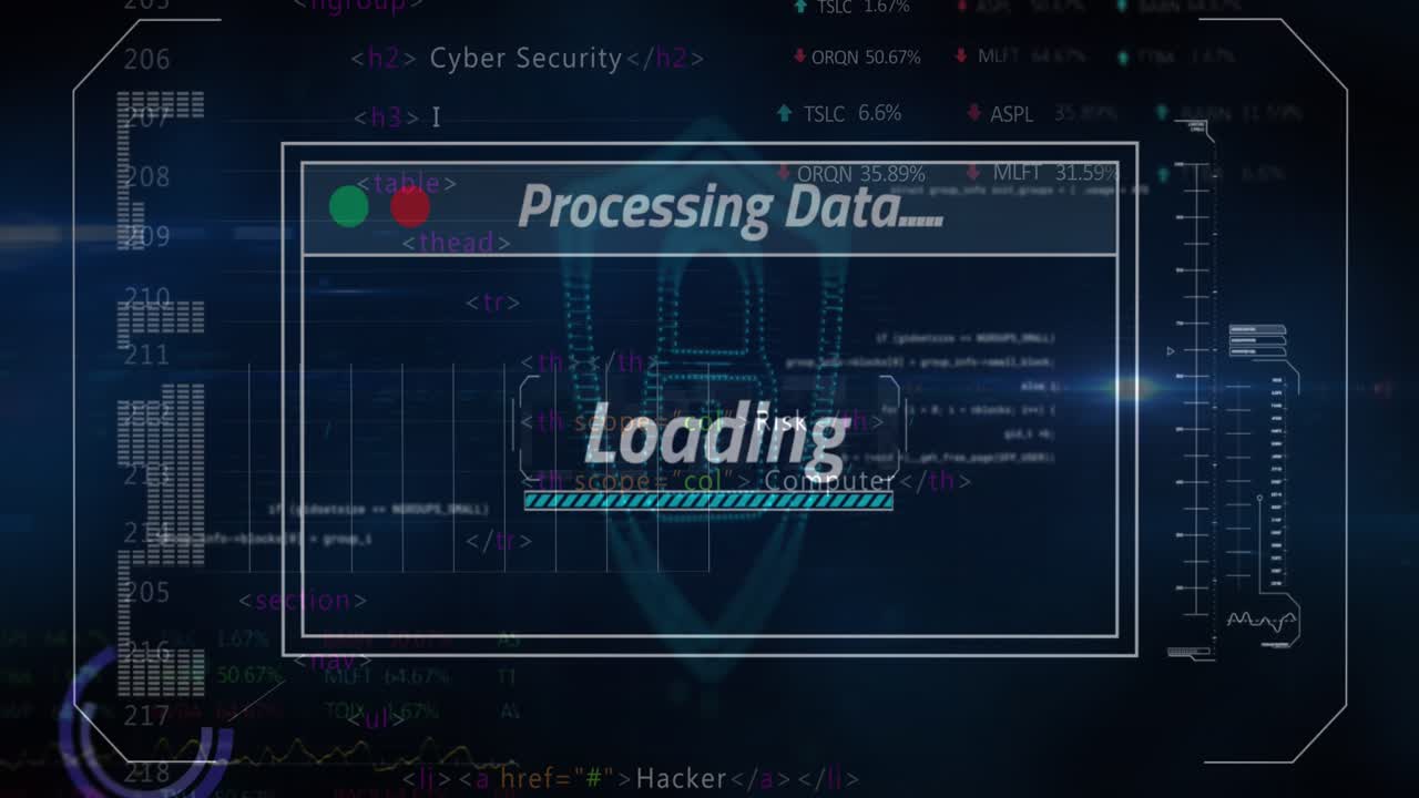 Animation af skiftende tal og databehandling over glødende hjerter