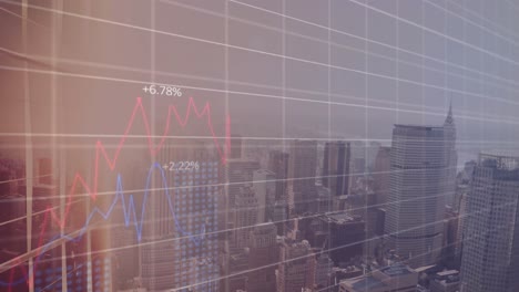 Animation-of-finacial-data-processing-over-cityscape