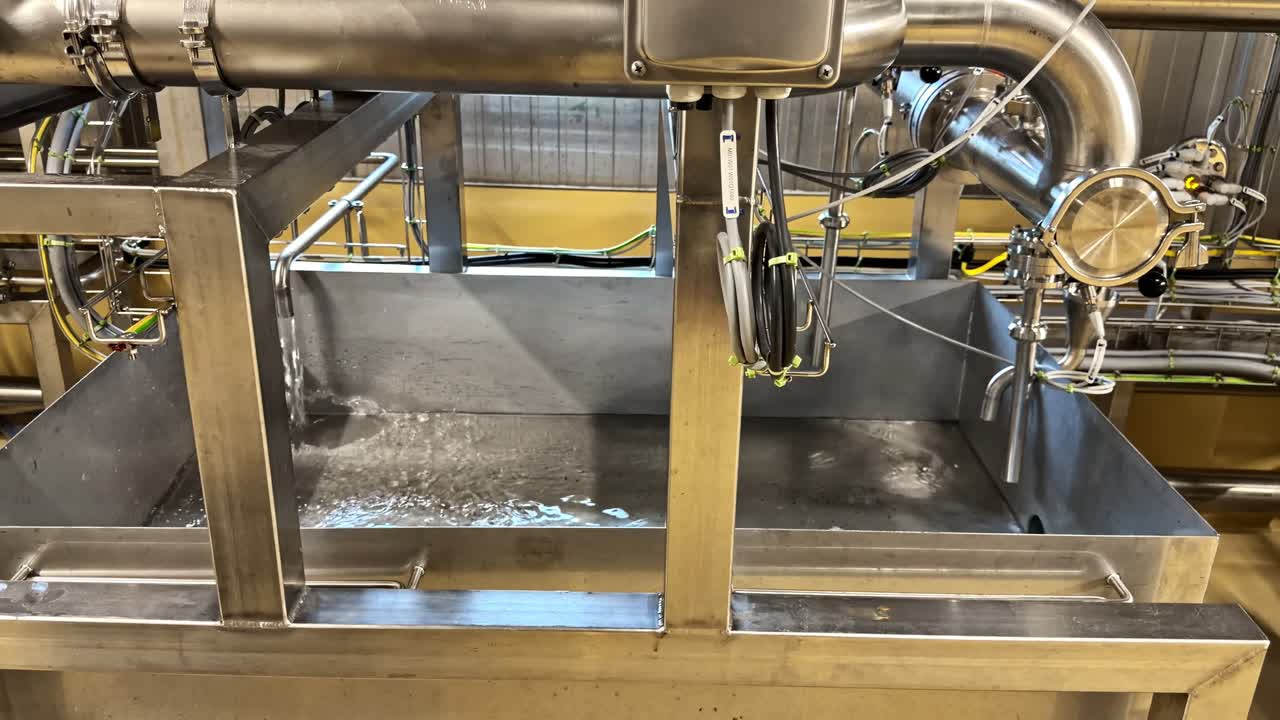 Water industrial processing pipes and machinery system inside factory plant