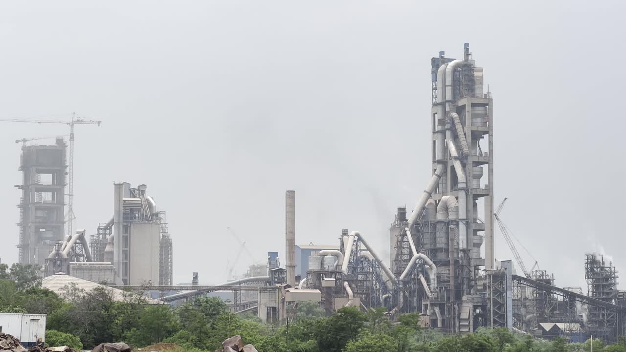 Extreme long shot of Cement plant