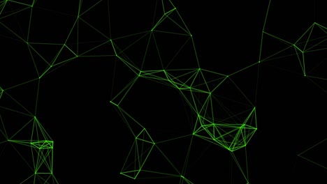 animación digital de luz láser verde que se forma y cambia de forma
