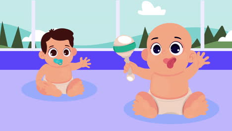 cute little babies boys characters animation