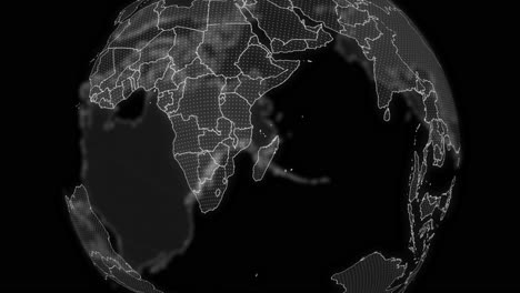 Madagascar-Country-Alpha-Para-Editar-Tecnología-De-Análisis-De-Datos-Globo-Giratorio,-Video-Cinemático-Muestra-Un-Globo-Digital-Girando,-Haciendo-Zoom-En-Madagascar-Country-Alpha-Para-Editar-Plantilla