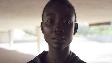 a young woman out for a run in a parking lot