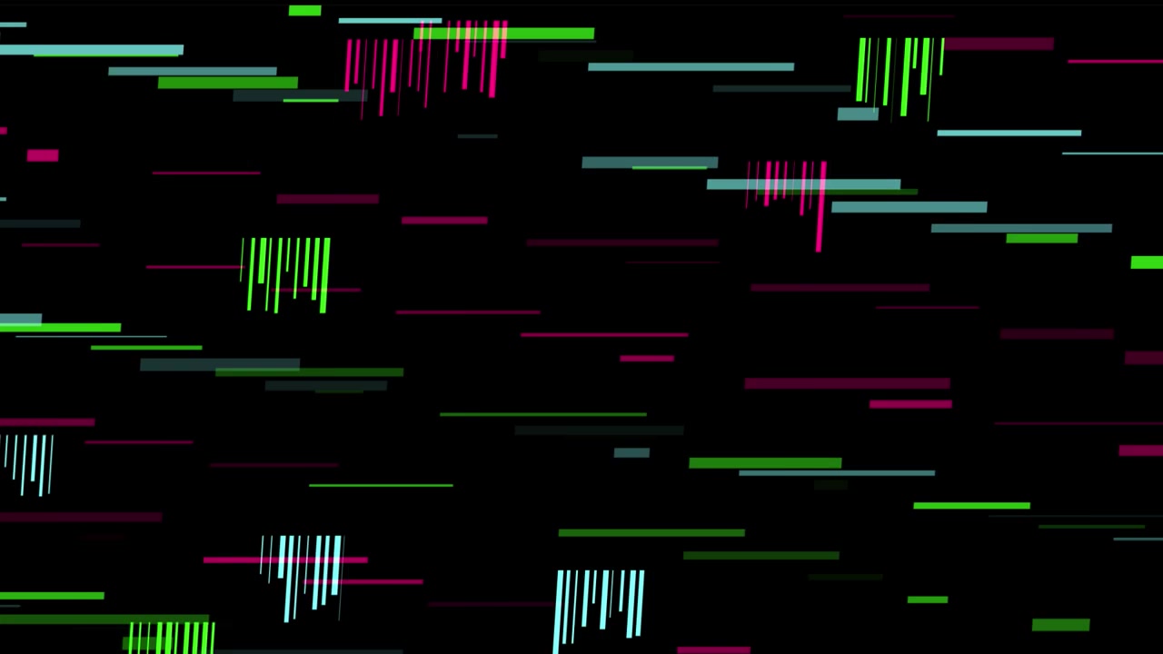 Abstrakter digitaler Glitch-Hintergrund mit sich bewegenden bunten Linien