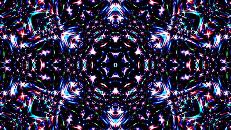 Beautiful abstract kaleidoscope that shines, a radiant light that regulates the subtle movements