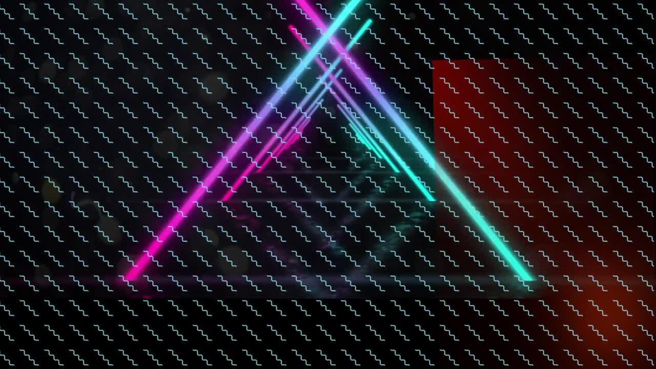 animación de formas de neón sobre un fondo negro