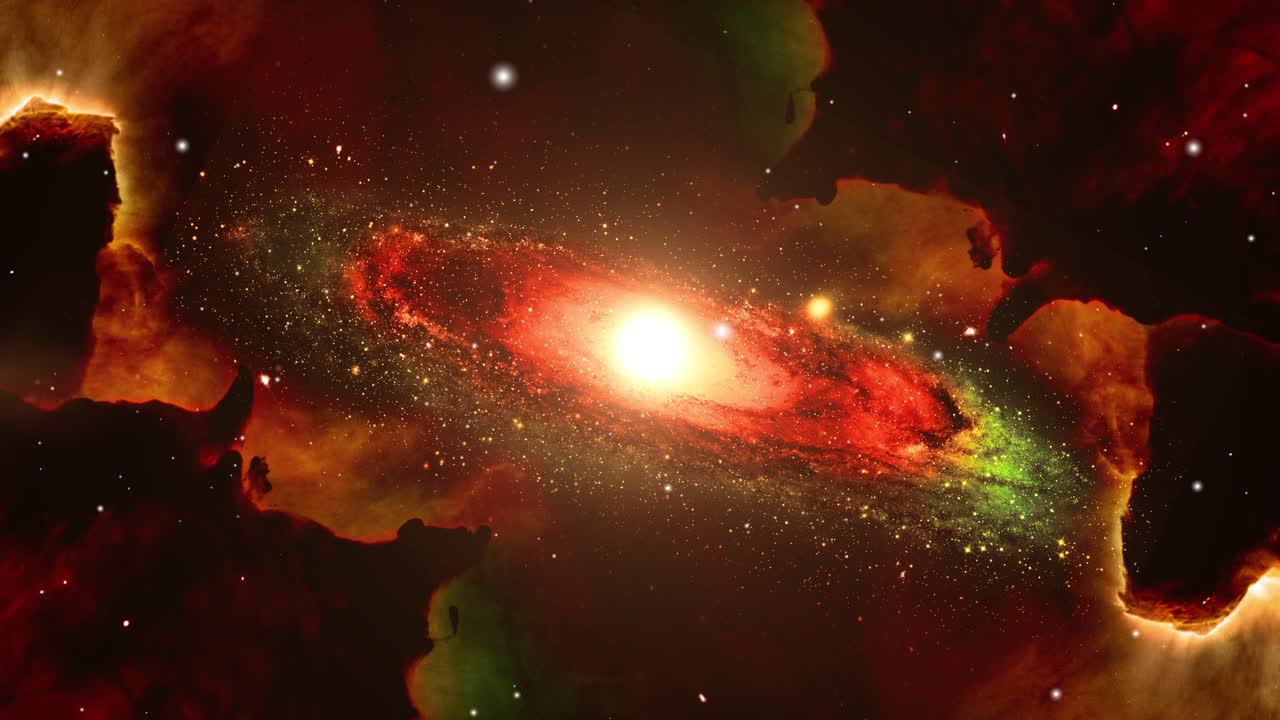 la galaxia está en medio de las nubes nebulosas en el universo, el espacio