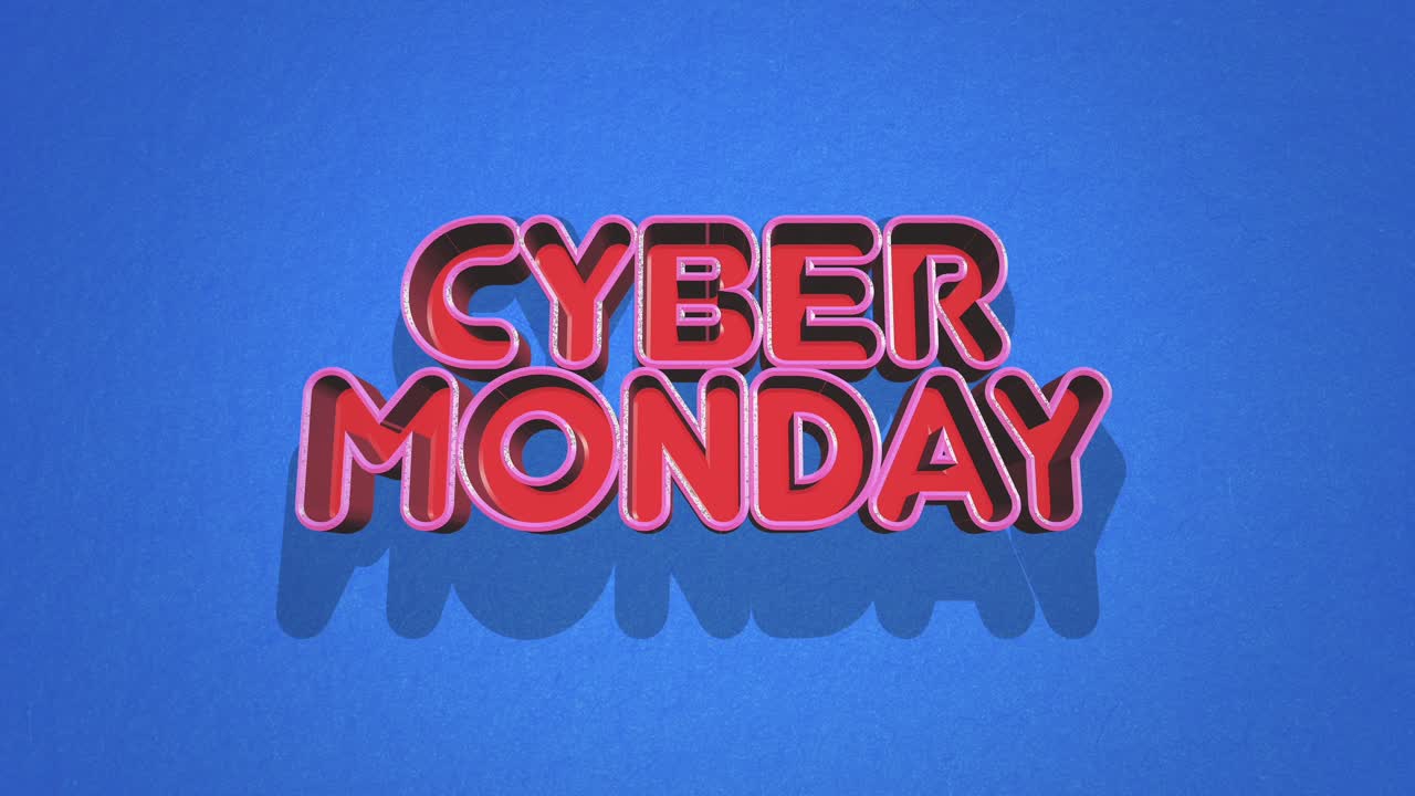 Retro Cyber Monday text on blue grunge texture 2
