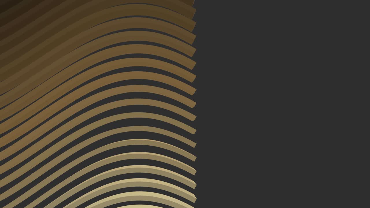 fondo de bucle circular medio abstracto. rendering 3d: un patrón 3d de ondas de cinta con un efecto louver. fondo de presentación de negocios, color beige dorado.