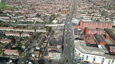 Dagenham-town-centre-London-UK-Drone,-Aerial,-view-from-air,-birds-eye-view