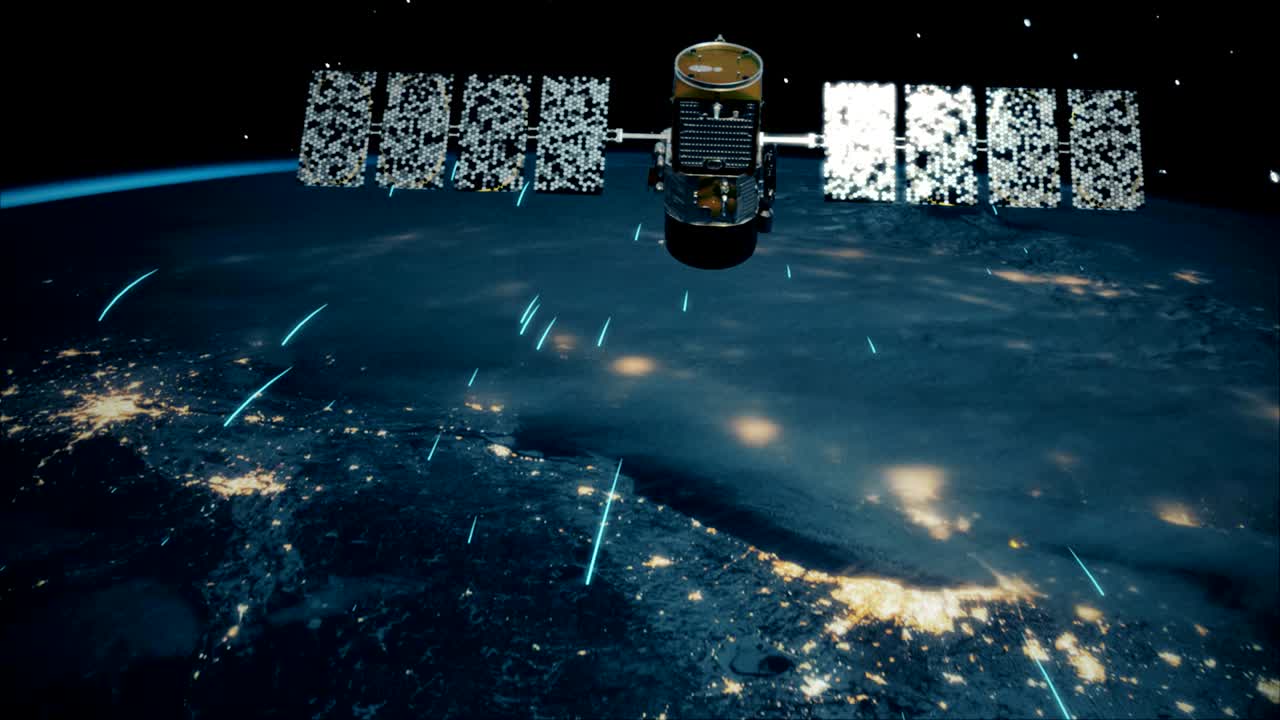 satélite que recibe señales de la tierra.