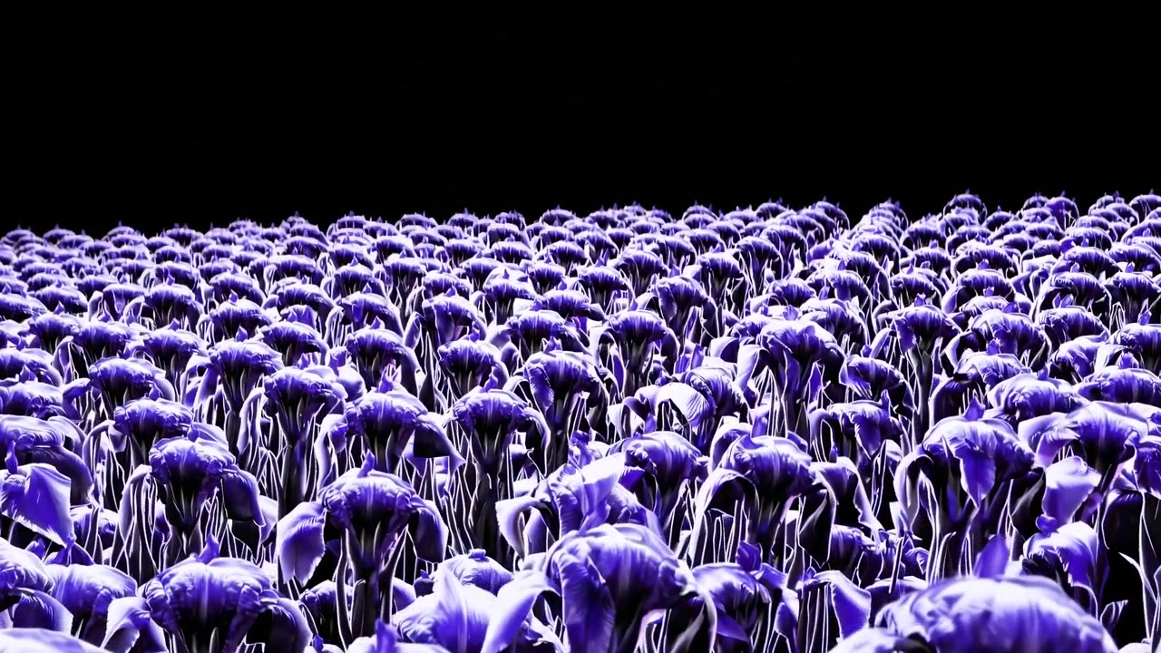 Abstract Motion Graphics Featuring Glowing Purple Geometric Shapes and Light Rays