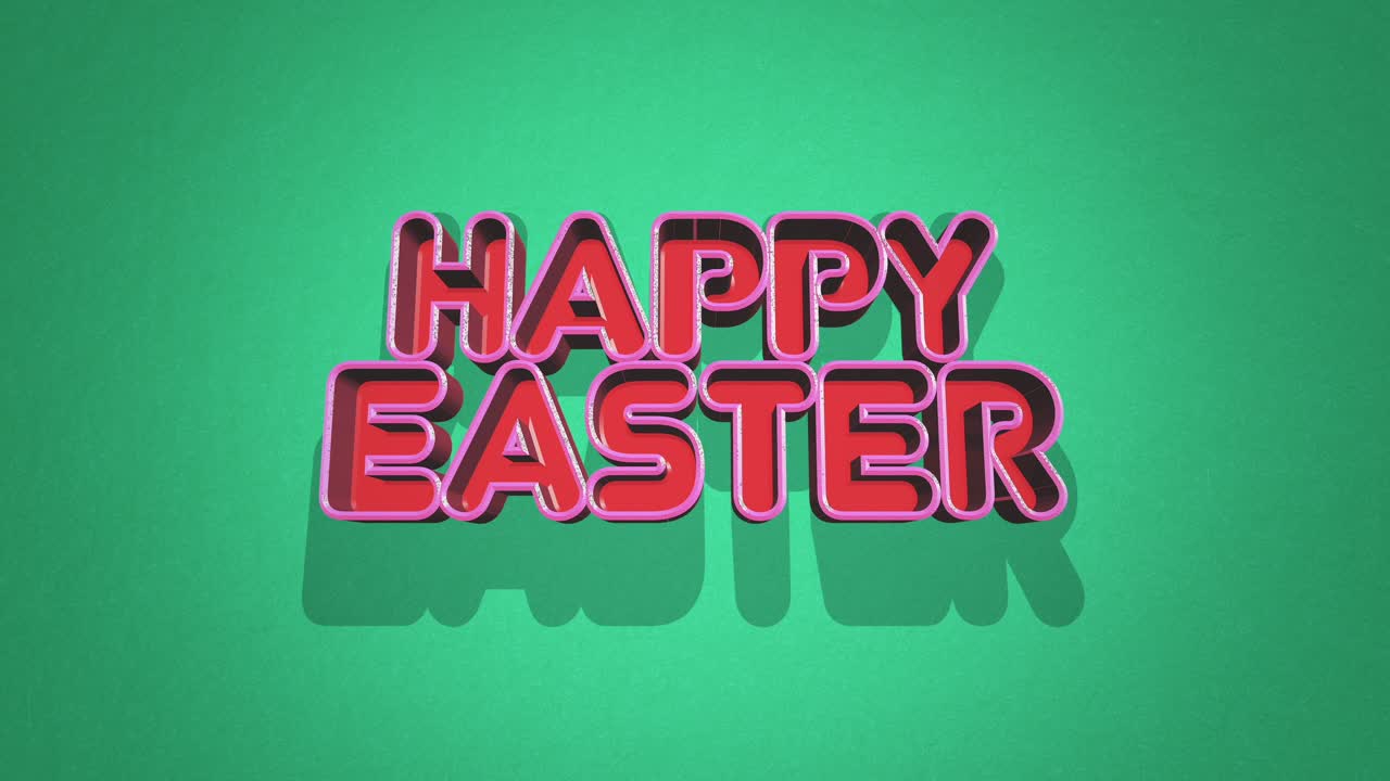 Testo Buona Pasqua retrò su texture vintage verde in stile anni '80.