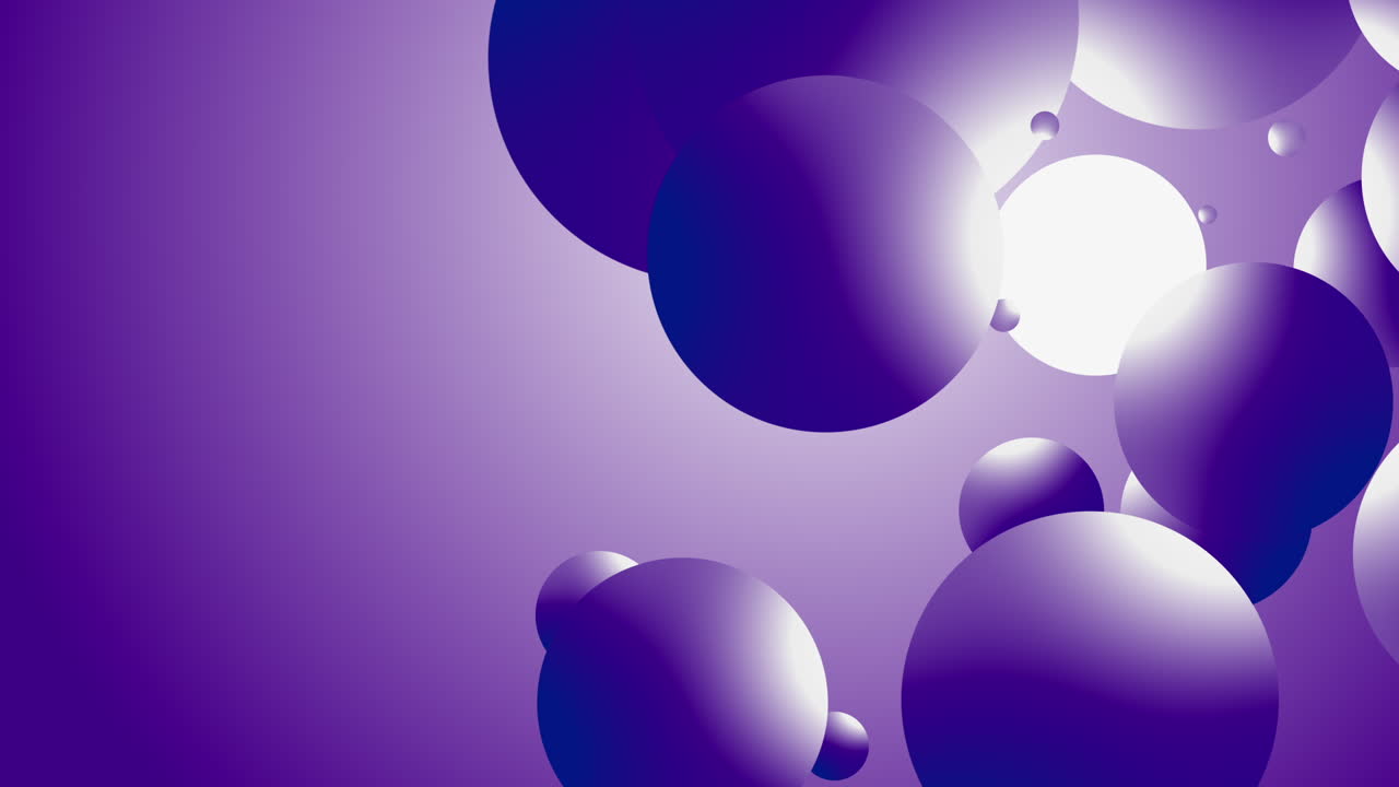 Floating Abstract Orbs on a Purple Gradient Background