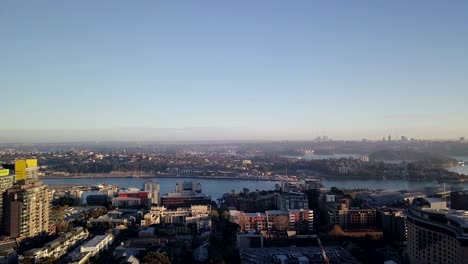 beautiful aerial cityscape skyline on dawn morning