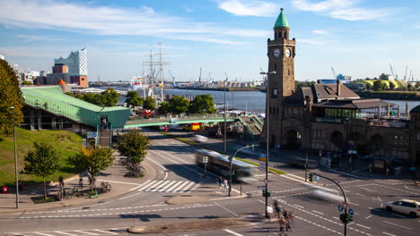 hamburg skyline, traffic &amp;amp; elbe river