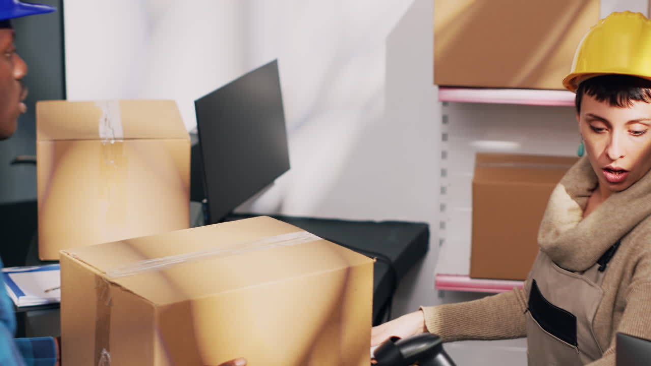 gente trabajando en un almacen