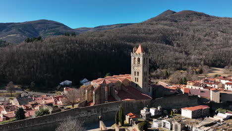 Elevated-capture-of-a-historic-Pyrenean-settlement.