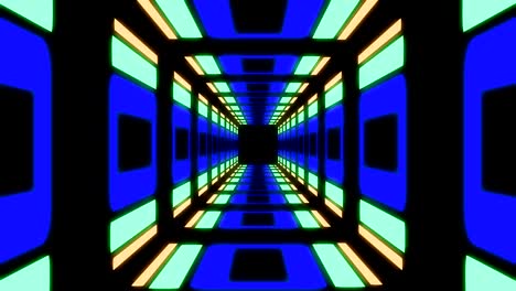 fondo de túnel de punto de fuga de neón abstracto bucle sin costuras multicolor