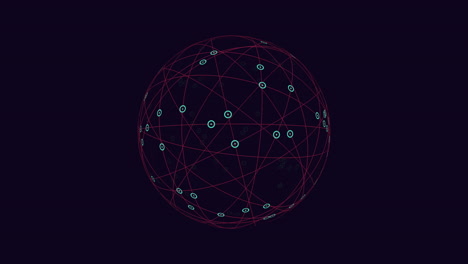 complex network or system intricate lines and dots form spherical pattern