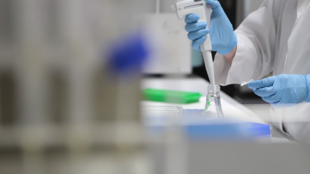 Scientist conducting experiment in a laboratory