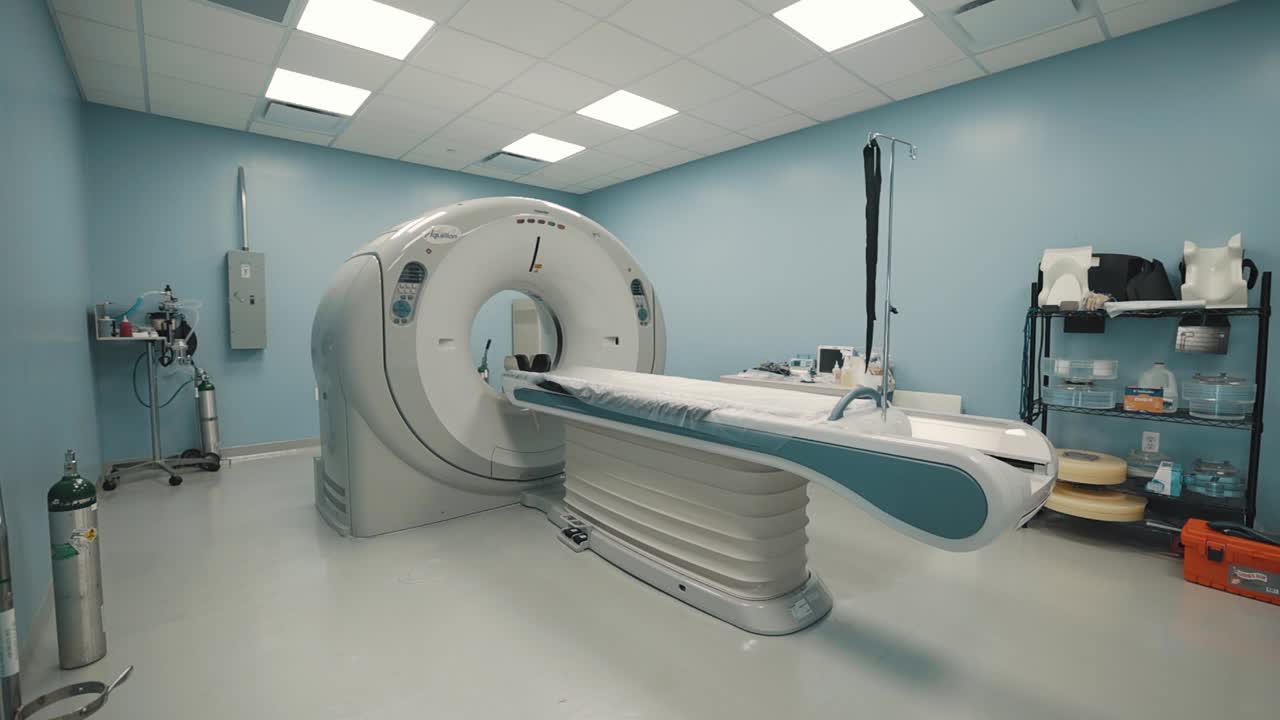 Advanced CT scan machine at a veterinary clinic, used for detailed diagnostic imaging to ensure pet health and care