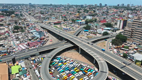 accra circle interchange drone shot ghana