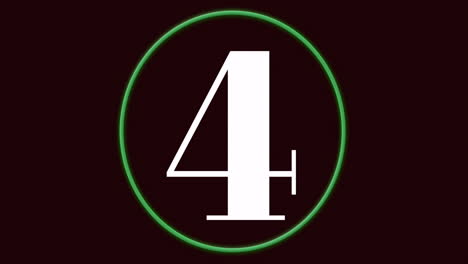 countdown numbers animation inside green circle on dark background