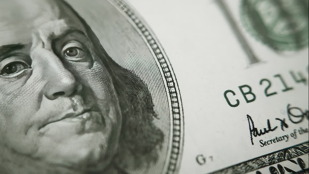 Close-Up of dollars money rotate