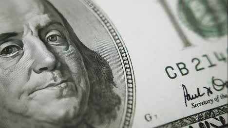 close-up of dollars money rotate
