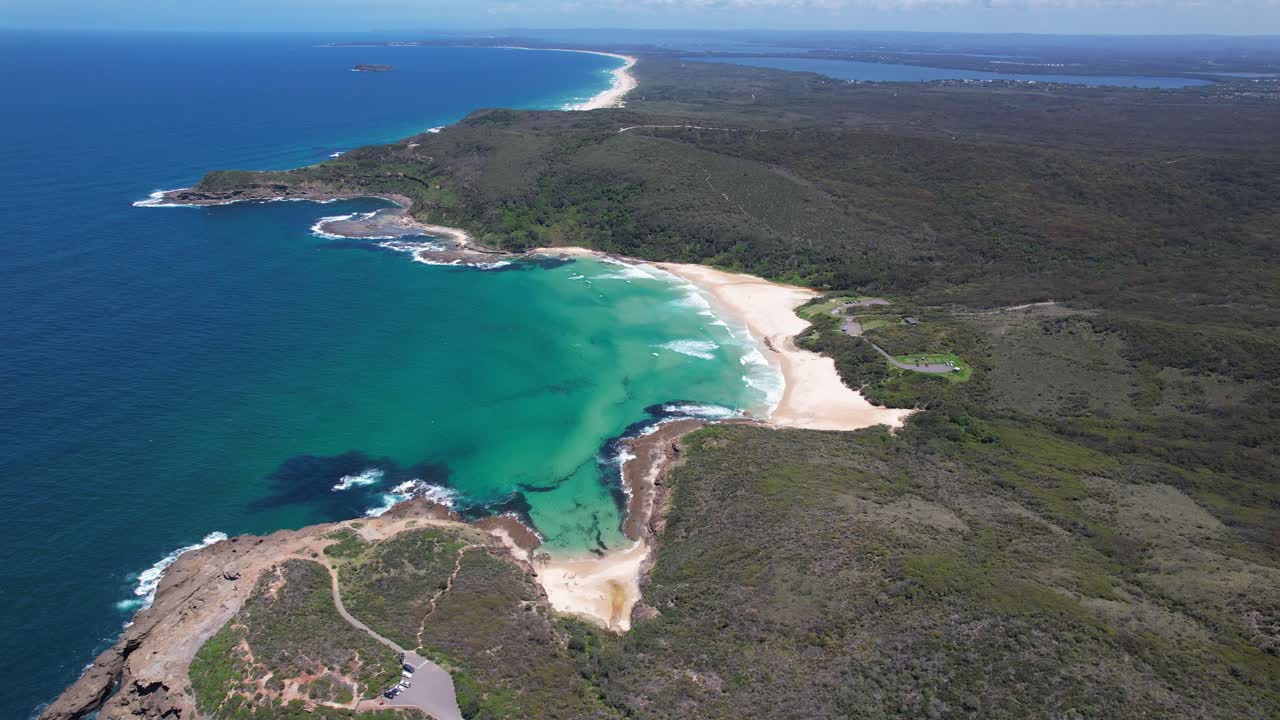 Scenic View Of Frazer Beach In New South Wales, Australia - Drone Shot