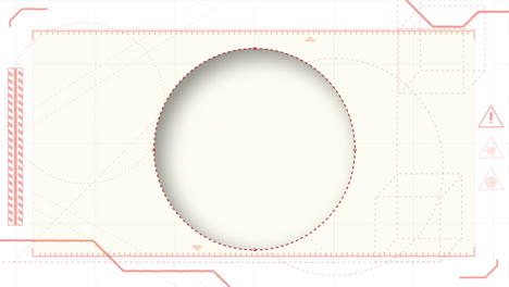 animación del procesamiento de datos y corte de la forma sobre marcadores en un fondo claro