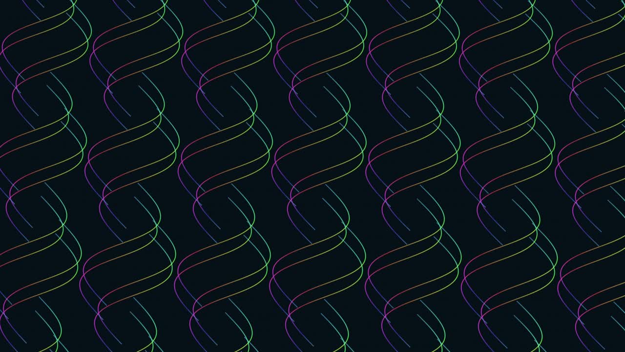 Neon rainbow futuristic waves on dark space