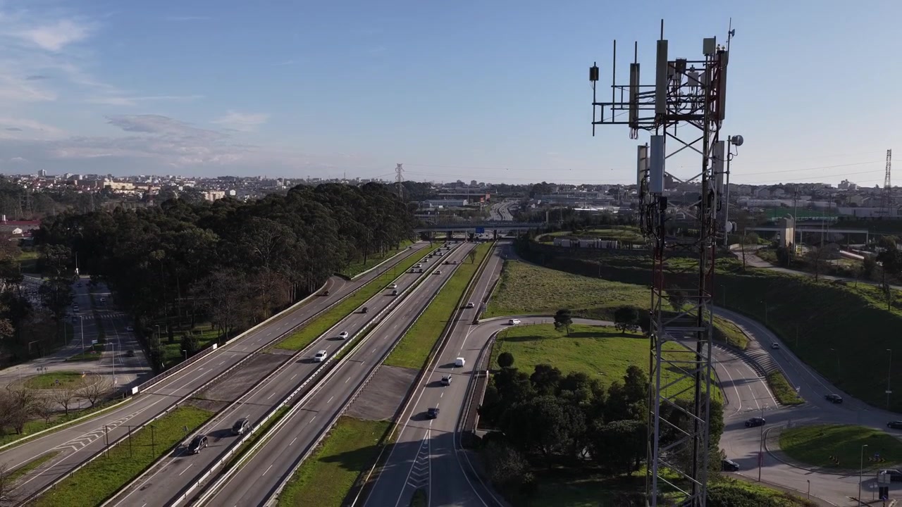 Drone View of Mobile Signal Transmission Infrastructure