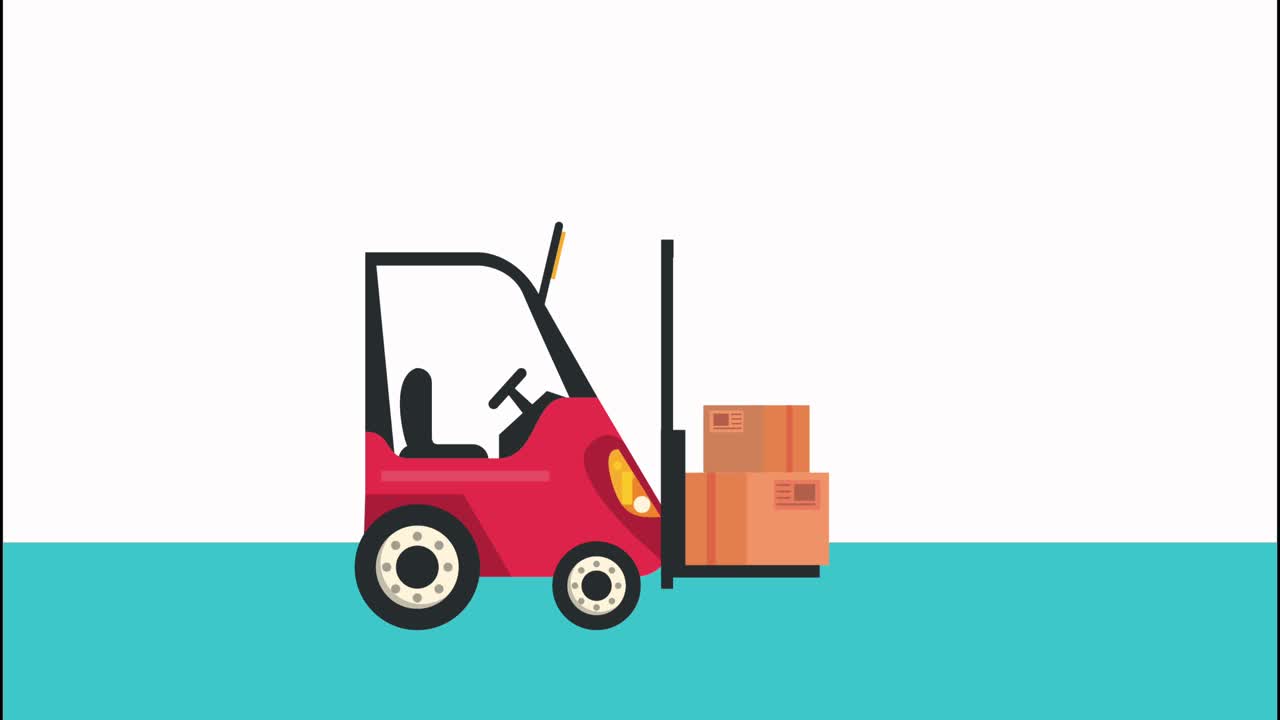 servicio logístico de entrega con cajas de elevación de carretillas elevadoras