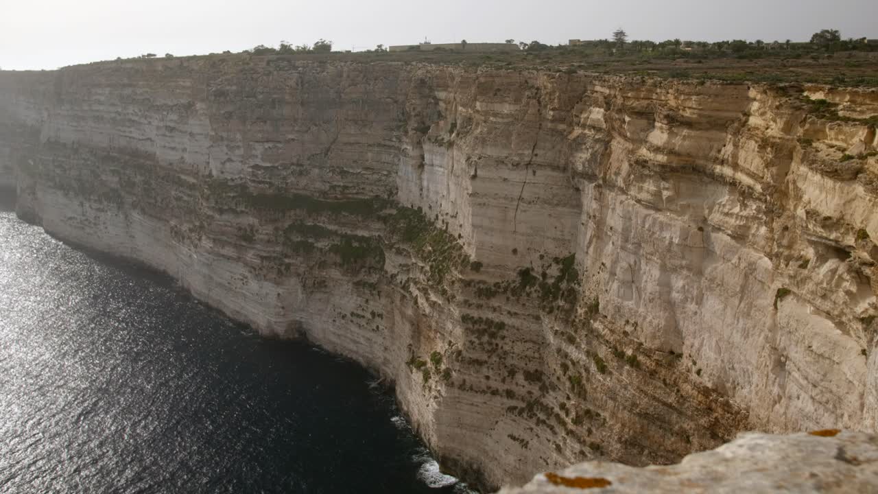 Panoramic view of Ta Cenc cliffs on the island of Gozo in Malta