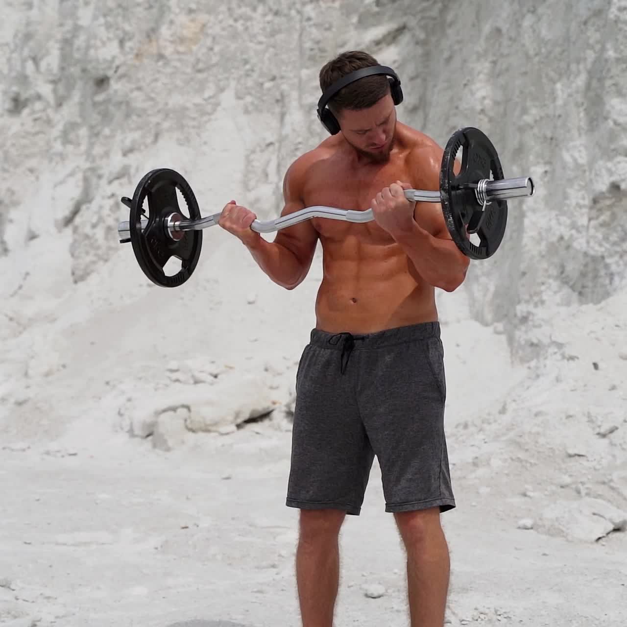 Man exercising on nature