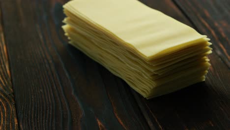 sheets of lasagna in stack