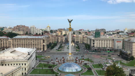 aerial view of independence square in kiev, ukraine