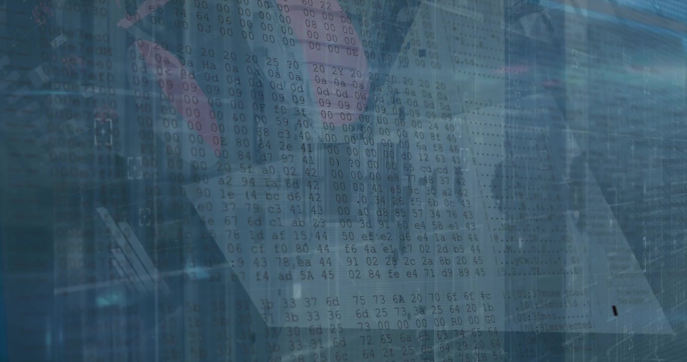 Animación que ilustra el flujo y procesamiento de datos en una red global de servidores.
