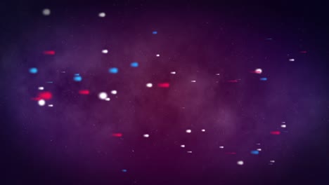 animación de puntos y estrellas de colores sobre un fondo negro.