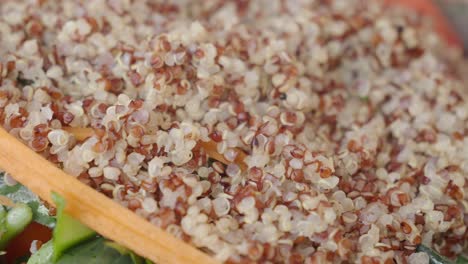 red quinoa salad closeup