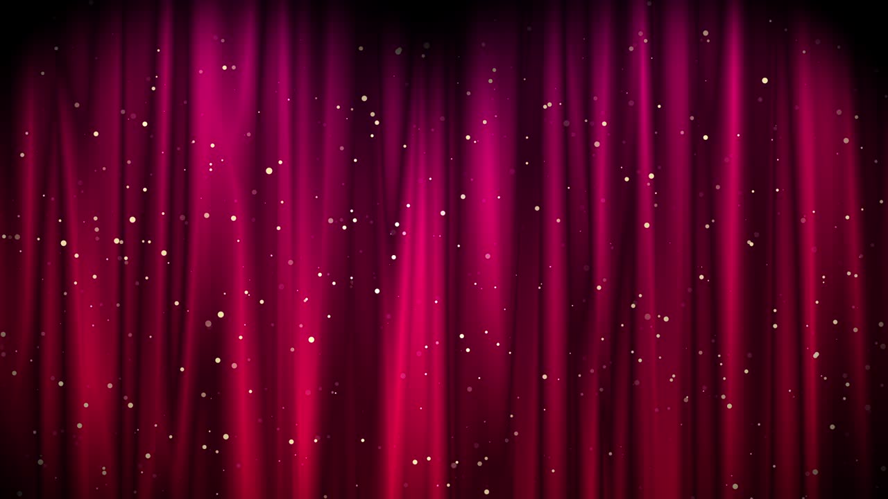 Red Merry Christmas background with golden stars. Walpaper Valentine's day. seamless loop