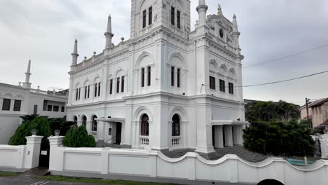 white colonial-style mosque or church in sri lanka